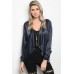 NAVY SATIN BLAZER