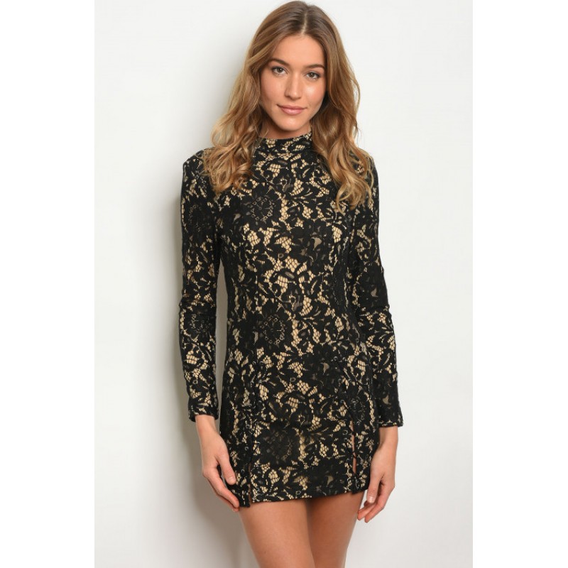 Black sales tan dress