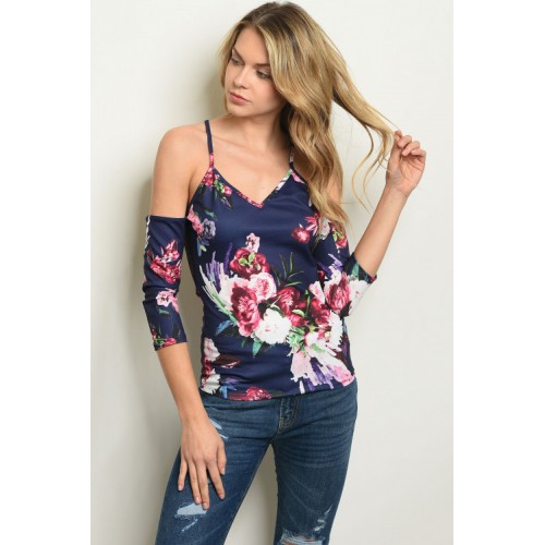 NAVY FLORAL TOP