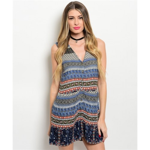  INDIGO CREAM RUST ROMPER