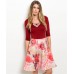  ROSES  BURGANDY DRESS