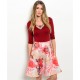  ROSES  BURGANDY DRESS