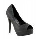 BLACK-CROCO-PU PEEK TOE PUMPS