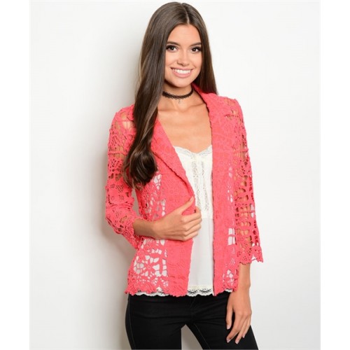 CORAL CROCHET JACKET 