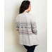  GRAY BROWN PLUS SIZE TRIBAL CARDIGAN