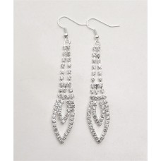  SILVER RHINESTONE EARRING