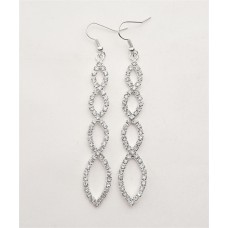  SILVER RHINESTONE EARRING