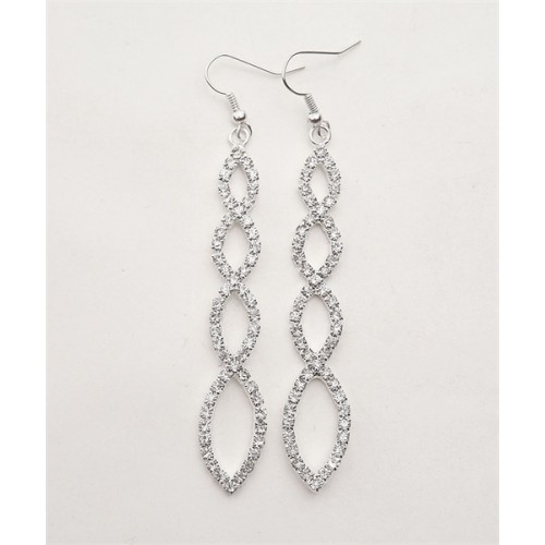  SILVER RHINESTONE EARRING