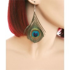  PEACOCK FEATHER EARRING