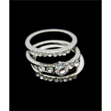  SILVER 3PC STACKABLE RING SET