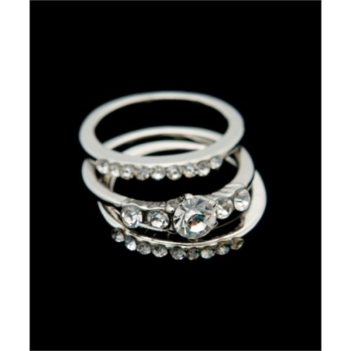  SILVER 3PC STACKABLE RING SET