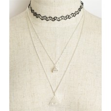  DOUBLE CHAIN PEARL CHOKERS