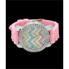  PINK SILICON BAND WATCH